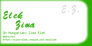 elek zima business card